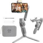 Zhiyun Smooth Q3 Combo, Handheld 3-Axis Smartphone Gimbal Stabilizer with Grip Tripod LED Fill Light Protective Case Foldable Phone Stabilizer Compatible with iPhone & Android