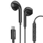 Moxedo Wired Stereo Earphone USB Type-C Connector In-Line Remote with Built-in Microphone (Black)