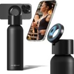 Insulated Water Bottle Compatible with Magsafe Holder, Magnetic Water Bottle Stainless Steel Water Cup Phone Mount Flask Leak-Proof Hot 12H Cold 24H Hot Car Cup Holder 25oz Black