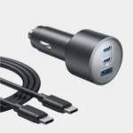 Anker Nano Car Charger | 167.5W | 3 Ports | USB-C to USB-C cable | USB-C (100W+45W) USB-A (22.5W) | B2737HA1 - Black