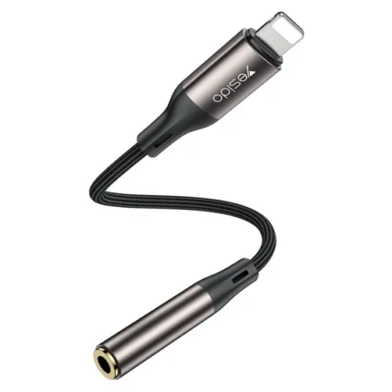 Yesido  YAU45 Aluminum Alloy Strong SR Protection High Density Weaving IP to 3.5mm Audio Adapter