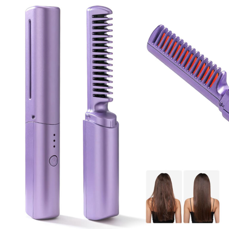 Rechargeable Wireless Hair Straightener Comb Brush for women - 3 Gear Control Wireless Hair Styling Comb Magic| Mini Hair Straightener Brush |Hair Styler & Straightener Machine - Multicolor