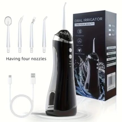 Portable Water Flosser with 4 Nozzles - USB Rechargeable, Deep Clean Oral Irrigator for Teeth And Gums, Ideal for Home And Travel, Perfect Valentine'S Day Or Holiday Gift Father'S Day, Mother'S Day Gift