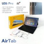 AirTab U26 Pro PC Android Tablet Android 15 OS, 10.1 FHD Incell, 16GB RAM, 1TB ROM, 13MP And 30MP Camera, 10000mAh Battery
