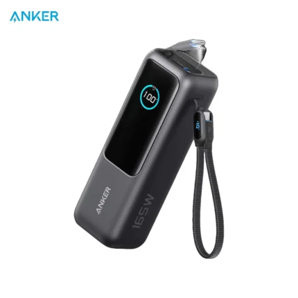 Anker Laptop Power Bank 165W | Ultra-Fast Portable Charger | 100W Input | Built-In and Retractable USB-C Cables | A1695H11 - Black