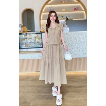 casual fashion drawstring workwear set