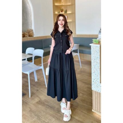 casual fashion drawstring workwear set