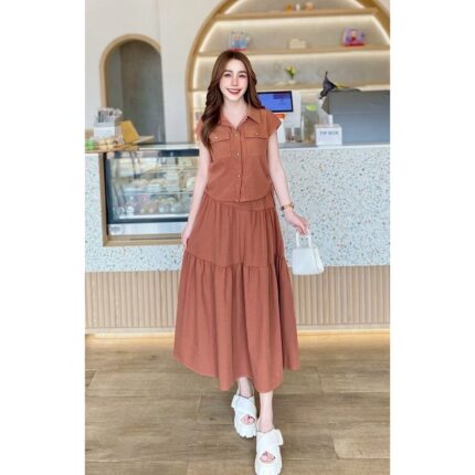 casual fashion drawstring workwear set