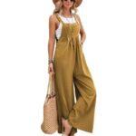 Women’s Brown Wide Leg Linen Cotton Jumpsuit – Buy Online in Qatar