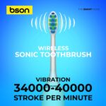Bson Wireless Sonic Toothbrush With 60-Day Battery Life, 10X Better Whitening, Wireless Charging, 34,000–40,000 SPM & IPX7 Waterproof - Image 6