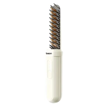 Bson 2-in-1 Hair Comb – Cordless Hair Straightener & Curler with 3 Heat Settings, 200 Million Negative Ions, Light Weight Design, LONG ENDURING with Protective Lid