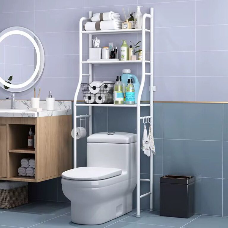3 Tier Stainless Steel Toilet Cabinet Rack White – Buy Online in Qatar