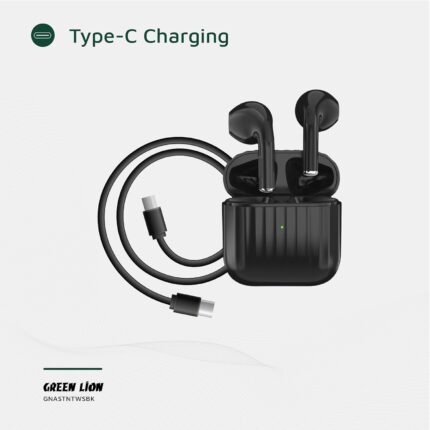 Green Lion AUSTIN True Wireless Earbuds, IPX4 Waterproof, HiFi Sound & Touch Control, In-Ear Design, Dual Mic, Voice Assistant, Built-In Microphone, Up to 12h Working Time, Rechargeable Type-C (Black) Visit the Green Lion Store