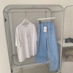 Women Smiley Print T-Shirt & Blue Check Pants Two-Piece Set Green - Image 4