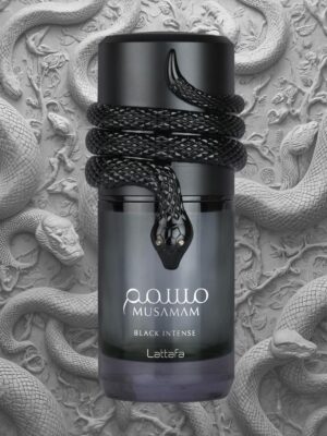 Lattafa Musamam Black Intense EDP 100ml perfume bottle Qatar