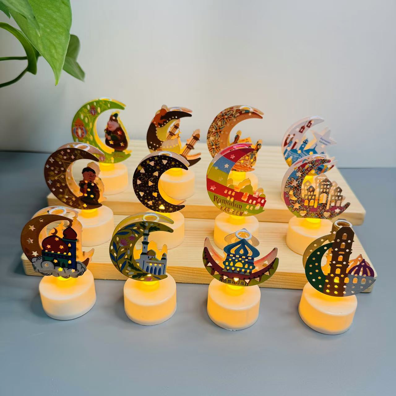 LED Ramadan moon lantern candle light desktop decor Qatar