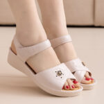 Sandals Women's Summer New Soft Leather Wedge Heel Comfortable