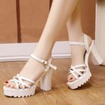 Mode Keilabsatz mit Plateau Wasserdicht Superhoher Absatz Damen Sandalen 2025 Trendiger Luxus Verkauf Neu Atmungsaktive Mode Damenschuhe - Image 5