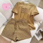 Women's Cross-Border Summer Short-Sleeved Embroidered Pajamas Elastic Waist Two-Piece - Image 4