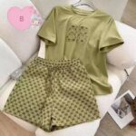 Women's Cross-Border Summer Short-Sleeved Embroidered Pajamas Elastic Waist Two-Piece - Image 5