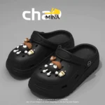 Cute white EVA clogs sandals with cartoon charms for kids and women Qatar
