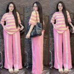 Women's Korean Style Oversized T-Shirt & Wide Leg Pants Set