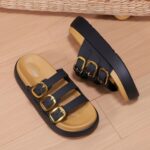 Flat Comfort Three-Strap Summer Slippers